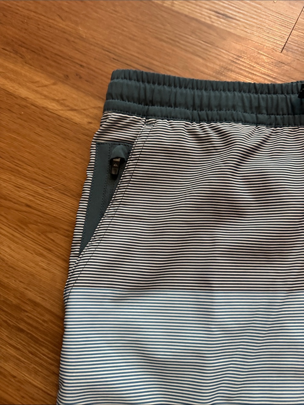 NWT | Quiksilver Teal and White Micro-Striped Boardshorts - Picture 2 of 8